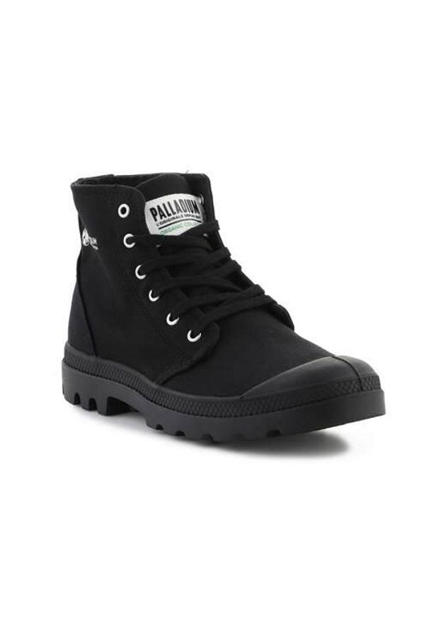 Buty do chodzenia unisex Palladium Hi Organic Ii. Zapięcie: sznurówki. Kolor: czarny. Materiał: tkanina. Szerokość cholewki: normalna. Sport: turystyka piesza