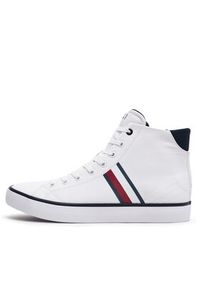 TOMMY HILFIGER - Tommy Hilfiger Sneakersy Th Hi Vulc Stripes Mesh FM0FM04948 Biały. Kolor: biały. Materiał: mesh, materiał #5