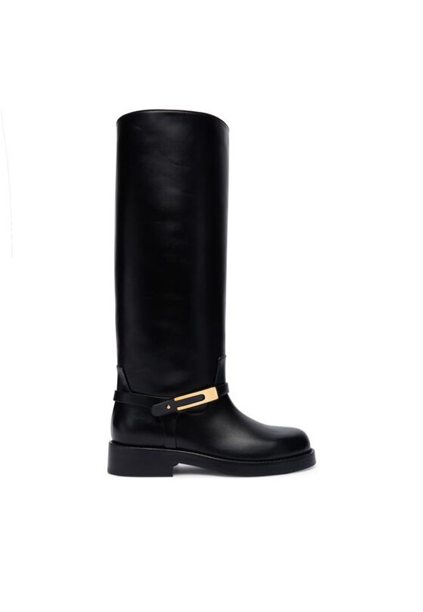 Elisabetta Franchi Oficerki SA-57B-56E2-V1050 Czarny. Kolor: czarny. Materiał: skóra