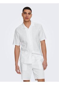 Only & Sons Koszula Caiden 22025116 Biały Slim Fit. Kolor: biały. Materiał: bawełna