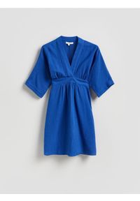 Reserved - Muślinowa sukienka - niebieski. Kolor: niebieski. Materiał: tkanina, bawełna. Typ sukienki: proste #1