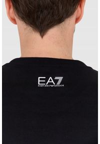 EA7 Emporio Armani - EA7 Czarna bluza męska z niebieskim logo, Rozmiar S. Kolor: czarny #4
