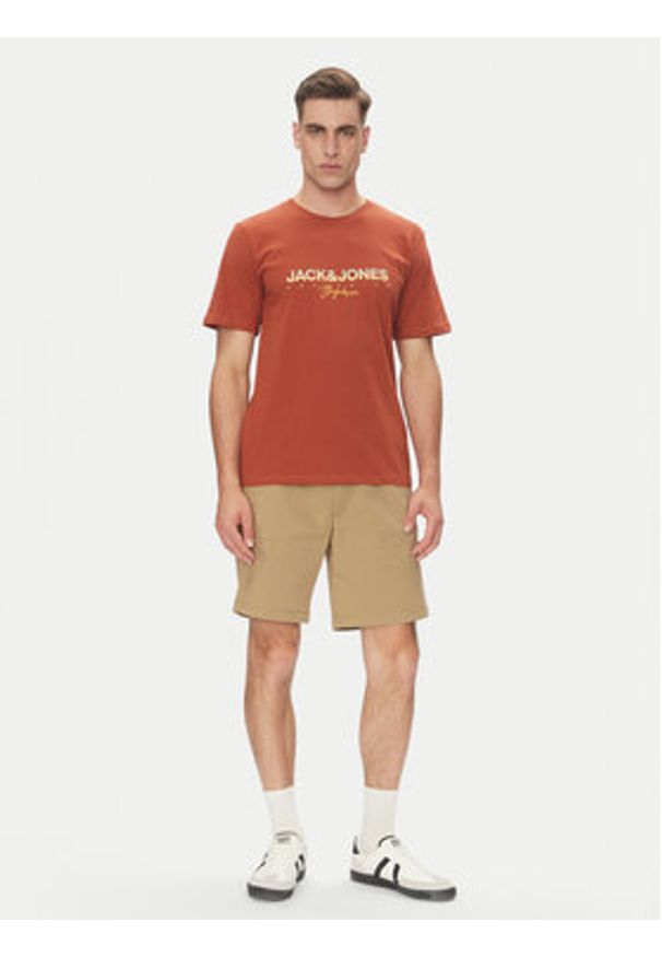 Jack & Jones - Jack&Jones T-Shirt Canggu 12281809 Czerwony Regular Fit. Kolor: czerwony. Materiał: bawełna