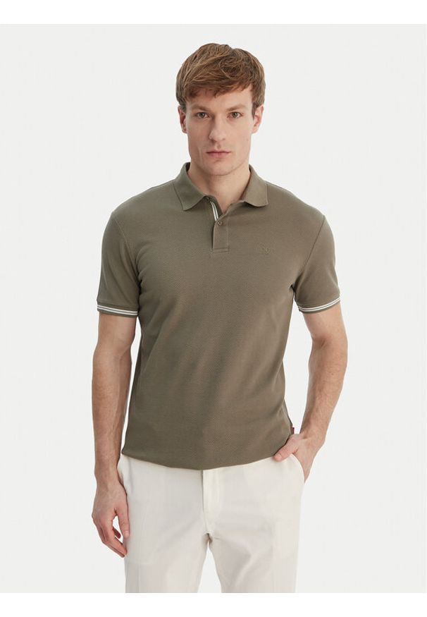 JOOP! Jeans Polo 15 JJJ-17Amare 30046012 Khaki Modern Fit. Typ kołnierza: polo. Kolor: brązowy. Materiał: bawełna
