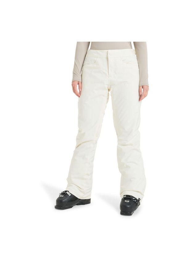 Roxy - Spodnie do sportów zimowych techniczne damskie BACKYARD 10K. Kolor: biały. Materiał: poliester, materiał. Sezon: zima. Sport: narciarstwo
