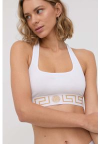 VERSACE - Versace Biustonosz kolor biały gładki. Kolor: biały. Materiał: dzianina. Rodzaj stanika: odpinane ramiączka. Wzór: gładki
