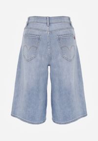 Renee - Niebieskie Szorty Jeansowe Bawełnine w Typie Jorts o Szerokim Kroju Savatai. Okazja: na co dzień. Kolor: niebieski. Materiał: jeans. Sezon: lato. Styl: casual, elegancki #8