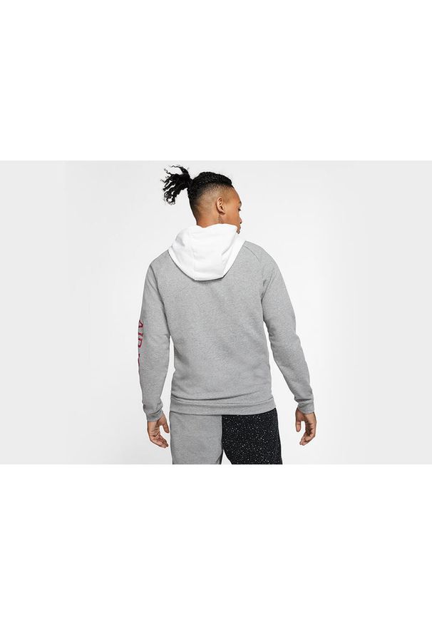 Nike - Bluza męska nike air jordan jumpman classics fleece pullover hoodie carbon. Kolor: szary. Materiał: bawełna, poliester. Sport: bieganie