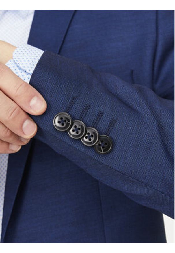 Jack & Jones Marynarka Solaris 12141107 Niebieski Slim Fit. Kolor: niebieski. Materiał: syntetyk