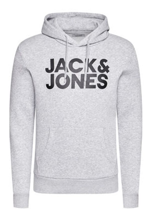Jack & Jones Bluza Corp Logo 12152840 Szary Regular Fit. Kolor: szary. Materiał: bawełna