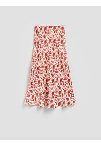 Reserved - Spódnica midi w kwiaty - wielobarwny. Materiał: wiskoza. Wzór: kwiaty #1