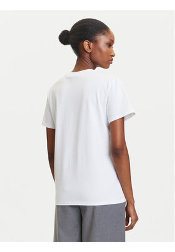 Karl Lagerfeld - KARL LAGERFELD T-Shirt A3W17102 Biały Regular Fit. Typ kołnierza: dekolt w karo. Kolor: biały. Materiał: bawełna