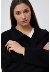 Lauren Ralph Lauren Płaszcz wełniany kolor czarny przejściowy. Okazja: na co dzień. Kolor: czarny. Materiał: wełna. Wzór: gładki. Styl: casual