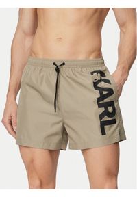 Karl Lagerfeld - KARL LAGERFELD Szorty kąpielowe A1M46013 Beżowy Regular Fit. Kolor: beżowy. Materiał: syntetyk #1