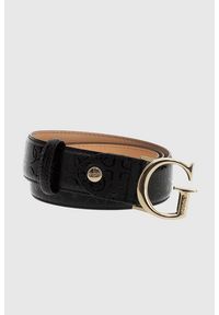 Guess - GUESS Czarny pasek damski Aldina. Kolor: czarny