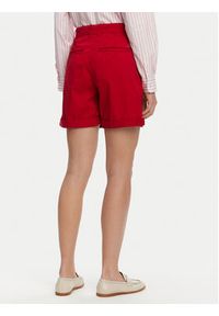 TOMMY HILFIGER - Tommy Hilfiger Szorty materiałowe WW0WW42457 Czerwony Regular Fit. Kolor: czerwony. Materiał: bawełna