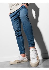 Ombre Clothing - Spodnie męskie jeansowe SKINNY FIT P937 - niebieskie - XXL. Kolor: niebieski. Materiał: jeans. Styl: klasyczny