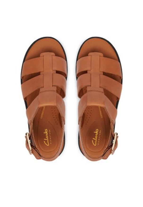 Clarks Sandały Orinoco3 Strap 26186587 Brązowy. Kolor: brązowy. Materiał: skóra
