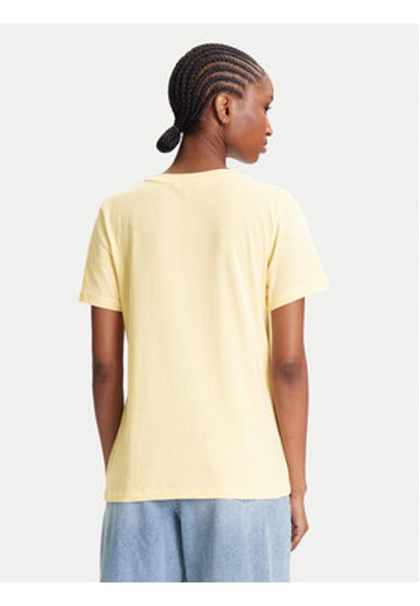 TOMMY HILFIGER - Tommy Hilfiger T-Shirt WW0WW40276 Żółty Regular Fit. Kolor: żółty. Materiał: bawełna