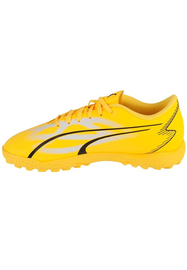 Puma - Buty piłkarskie turfy chłopięce, Ultra Play TT Jr. Kolor: żółty. Materiał: tkanina, materiał, guma, syntetyk. Sport: piłka nożna