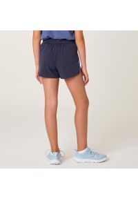 DOMYOS - Spodenki dziecięce Domyos 500. Okazja: na uczelnię. Kolor: niebieski. Materiał: bawełna, elastan, poliester, materiał. Długość: krótkie. Styl: sportowy. Sport: joga i pilates