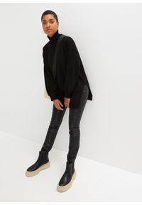 bonprix - Sweter z golfem z mieszanki wiskozy. Typ kołnierza: golf. Kolor: czarny. Materiał: wiskoza. Długość: długie #2