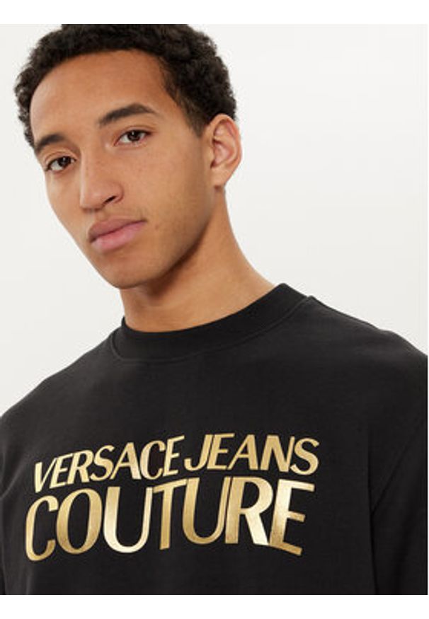 Versace Jeans Couture Bluza 78GAIT05 Czarny Regular Fit. Kolor: czarny. Materiał: bawełna