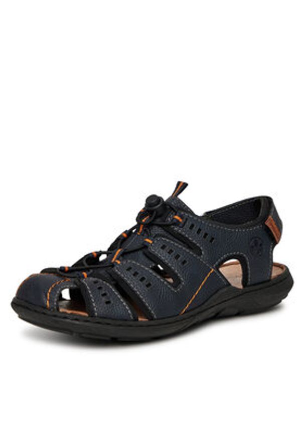 Rieker Sandały 22021-14 Czarny. Kolor: czarny. Materiał: syntetyk, skóra