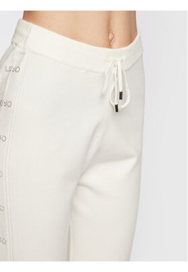 Liu Jo Sport Spodnie dzianinowe TF2106 MA63M Écru Regular Fit. Materiał: dzianina, wiskoza. Styl: sportowy