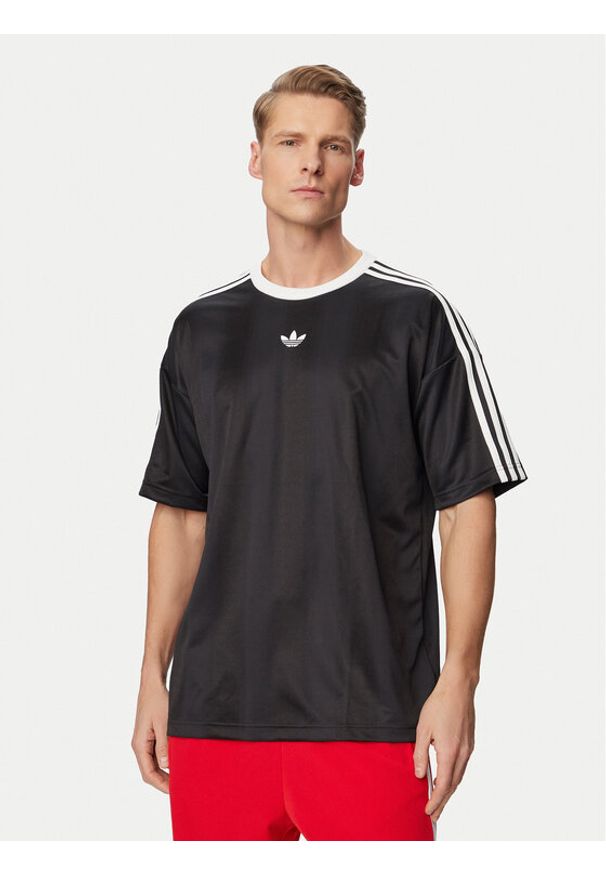 Adidas - adidas T-Shirt adicolor Jacquard KD5830 Czarny Loose Fit. Kolor: czarny. Materiał: syntetyk