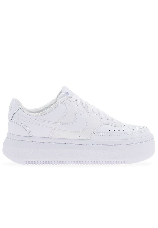 Buty damskie Nike Court Vision Alta DM0113-100 - białe. Kolor: biały. Materiał: guma, syntetyk, skóra. Szerokość cholewki: normalna. Obcas: na platformie. Model: Nike Court