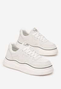 Born2be - Białe Sneakersy Letisa. Kolor: biały. Materiał: materiał. Szerokość cholewki: normalna #2
