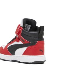 Puma - PUMA Rebound V6 Mid Toddlers' Sneakers PUMA White Black For All Time Red. Kolor: czerwony, biały, wielokolorowy, czarny. Sport: turystyka piesza