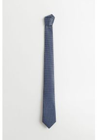 Mango Man - Krawat Micro. Kolor: niebieski. Materiał: tkanina, poliester #1