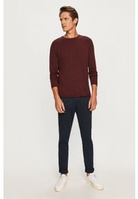 Selected Homme - Sweter. Okazja: na co dzień. Kolor: czerwony. Materiał: dzianina. Styl: casual #4