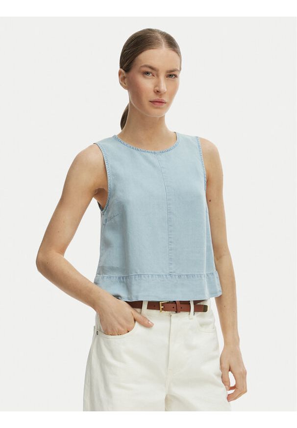 only - ONLY Top Dorsi 15363996 Niebieski Loose Fit. Kolor: niebieski. Materiał: lyocell