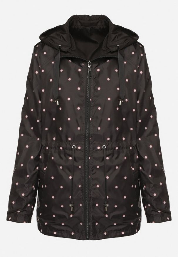 Born2be - Czarna Kurtka Parka Dwustronna ze Ściągaczem w Talii i Kapturem Tillisaya. Okazja: na co dzień. Kolor: czarny. Materiał: jeans. Sezon: wiosna, jesień. Styl: casual, elegancki