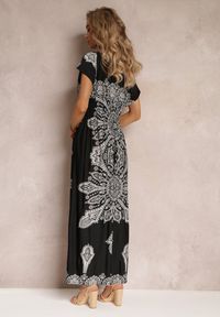 Renee - Czarna Sukienka Maxi w Etniczny Wzór Josanie. Kolor: czarny. Styl: wakacyjny, boho. Długość: maxi #4