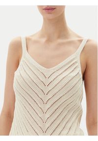 Vero Moda Top Peru 10326463 Beżowy Regular Fit. Kolor: beżowy. Materiał: bawełna #4