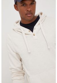 Tom Tailor bluza bawełniana męska kolor beżowy z kapturem gładka. Typ kołnierza: kaptur. Kolor: beżowy. Materiał: bawełna. Długość: krótkie. Wzór: gładki. Styl: klasyczny