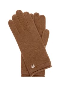 Ochnik - Kaszmirowe karmelowe rękawiczki damskie. Kolor: brązowy. Materiał: kaszmir #1