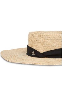 Calvin Klein Kapelusz Ck Metal Linen Band Straw Hat K60K612915 Beżowy. Kolor: beżowy. Materiał: poliester, materiał