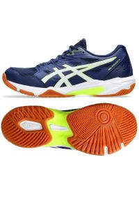 Buty Asics Gel-Rocket M 11 1071A091-403 niebieskie. Kolor: niebieski. Materiał: syntetyk, guma, materiał. Szerokość cholewki: normalna. Sport: siatkówka