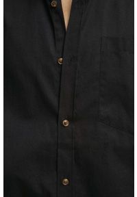 medicine - Medicine koszula bawełniana męska kolor czarny regular z kołnierzykiem button-down. Typ kołnierza: button down. Kolor: czarny. Materiał: bawełna. Długość rękawa: długi rękaw. Długość: długie. Wzór: gładki #3