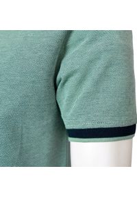 Bawełniana, Męska Koszulka Polo - Pako Jeans - Bladozielony Melanż. Okazja: na co dzień. Typ kołnierza: polo. Kolor: zielony. Materiał: bawełna. Wzór: melanż. Styl: casual #8