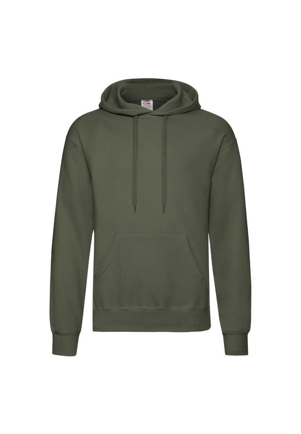 FRUIT OF THE LOOM - Męska Klasyczna Bluza Z Kapturem. Typ kołnierza: kaptur. Kolor: zielony