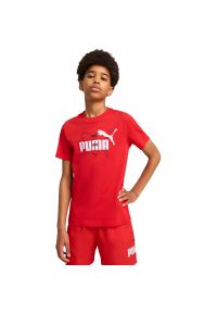 Koszulka Puma Ess Logo Lab Summer Tee B, Dzieci. Kolor: czerwony. Materiał: bawełna, materiał