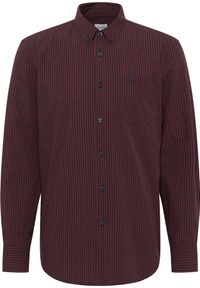 Męska Koszula Mustang Style Chester Brown Navy Gingham 1015905 12668. Okazja: na co dzień. Materiał: materiał, bawełna, jeans. Długość rękawa: długi rękaw. Długość: długie. Wzór: kratka. Styl: klasyczny, casual, elegancki #2