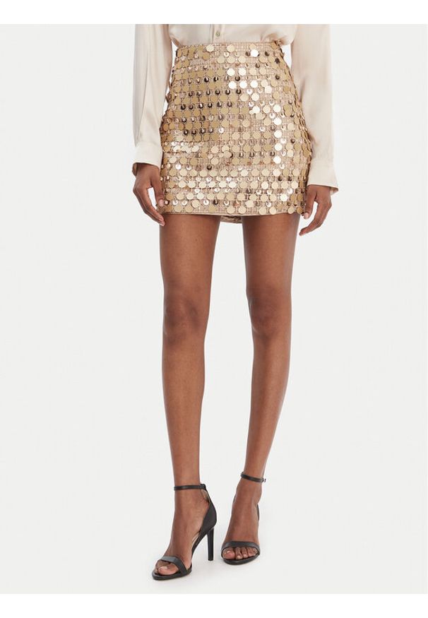 Guess Spódnica 180021 Złoty Classic Fit. Kolor: złoty. Materiał: syntetyk