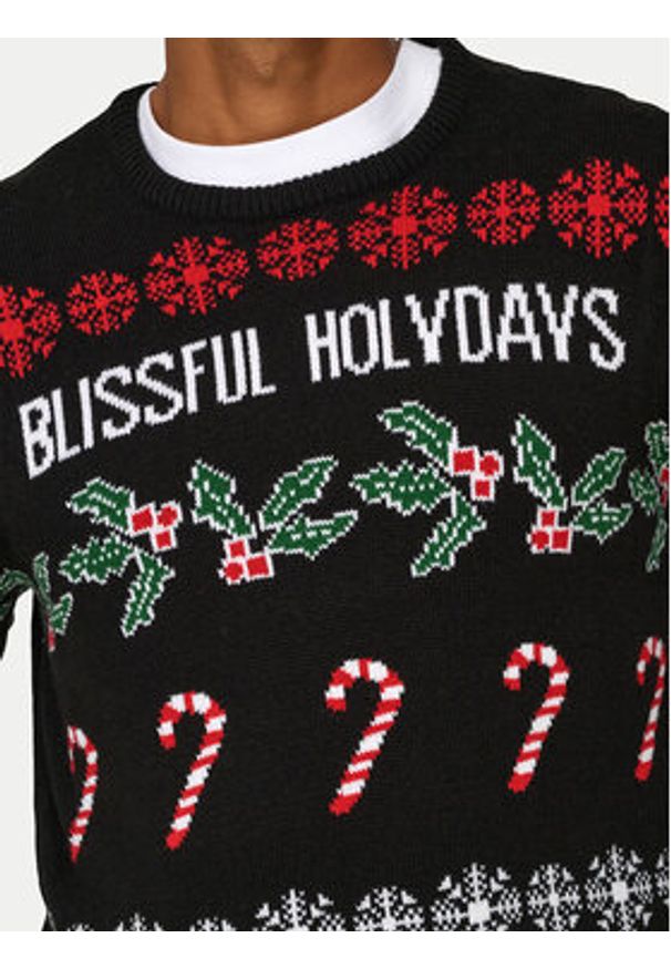 Only & Sons Sweter Xmas 22031171 Czarny Regular Fit. Kolor: czarny. Materiał: syntetyk